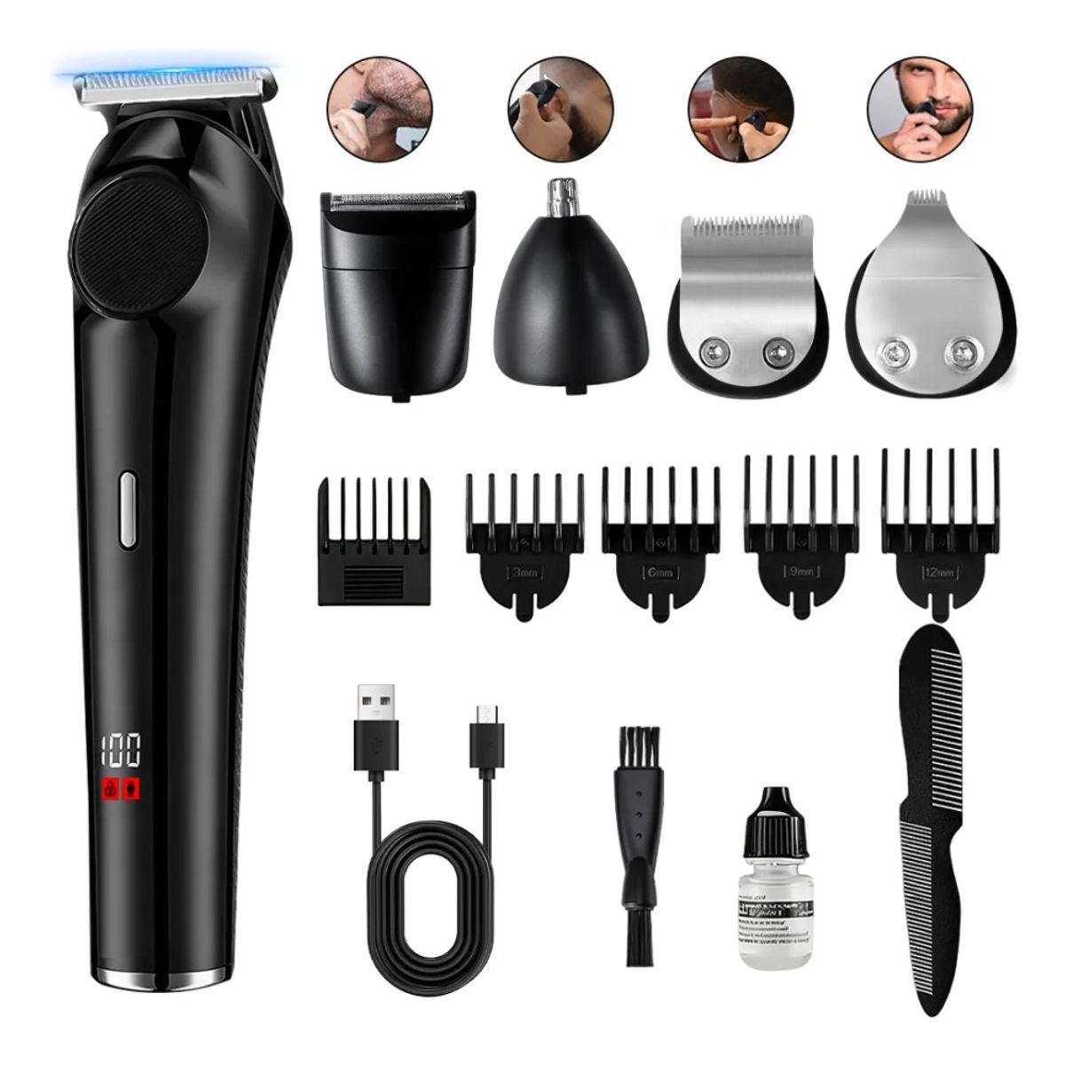 GENERICO - Máquina Afeitadora Electrica Barba Corporal 5en1