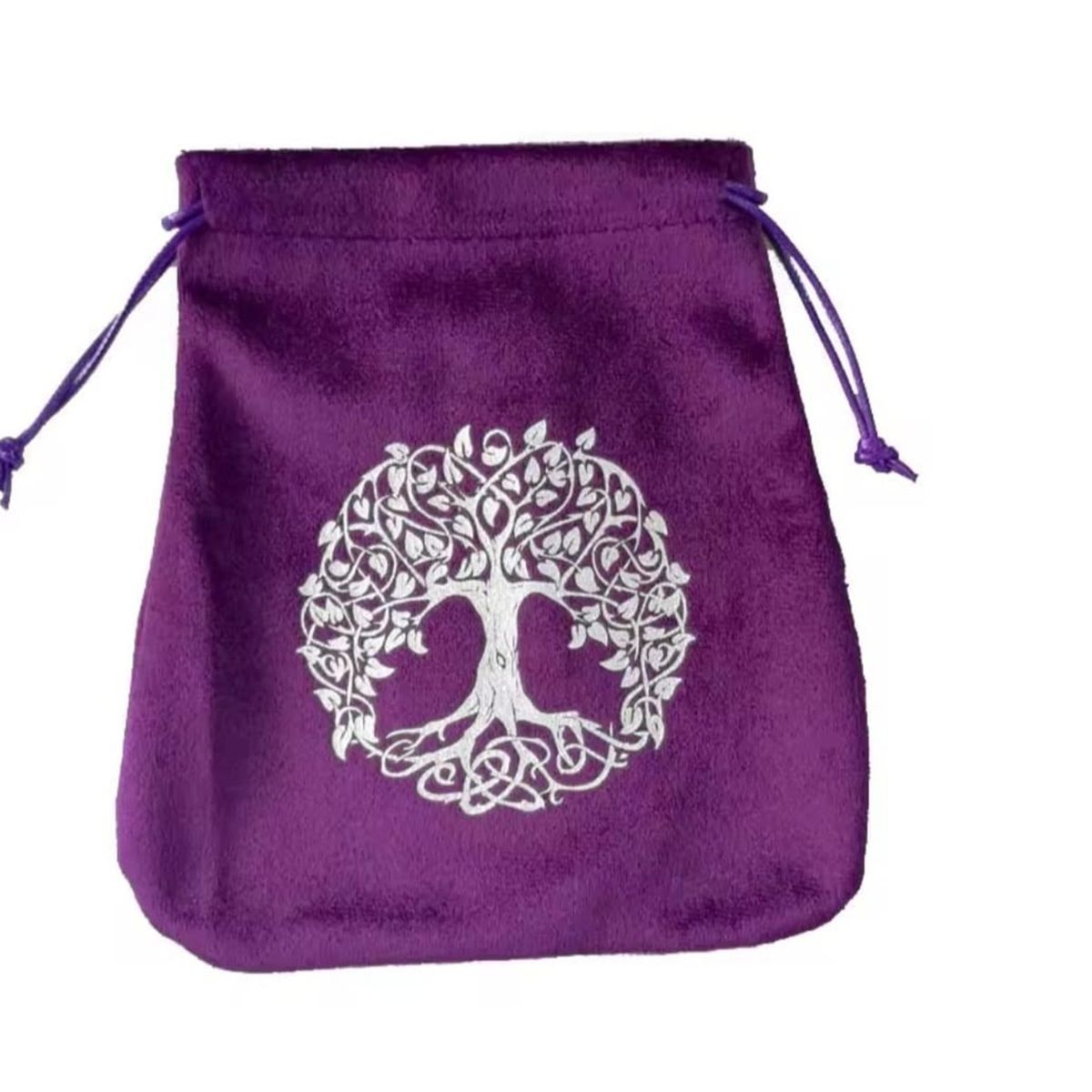 GENERICO - BOLSA  ARBOL DE LA VIDA y PIEDRAS DE TERCIOPELO 16X13 CM