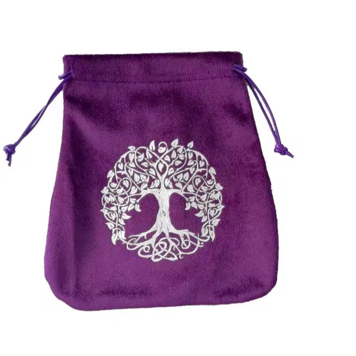 GENERICO - BOLSA  ARBOL DE LA VIDA y PIEDRAS DE TERCIOPELO 16X13 CM