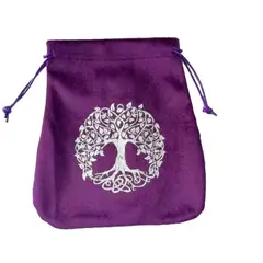 GENERICO - BOLSA ARBOL DE LA VIDA y PIEDRAS DE TERCIOPELO 16X13 CM