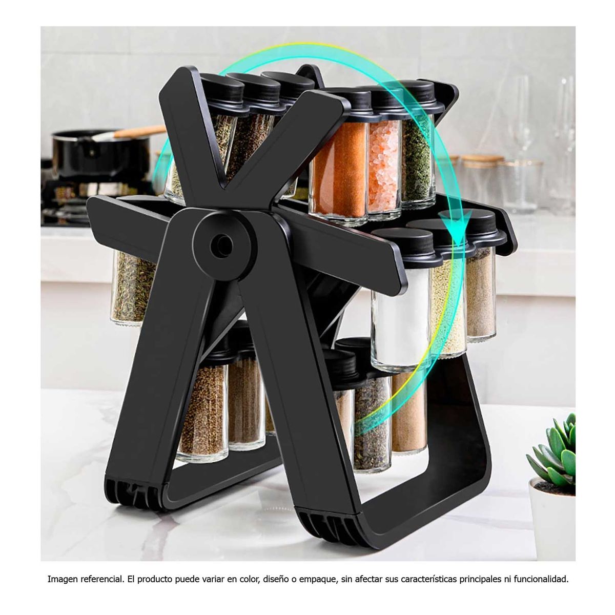 MOVI - Organizador de Condimentos y Aliños Frascos de Vidrio