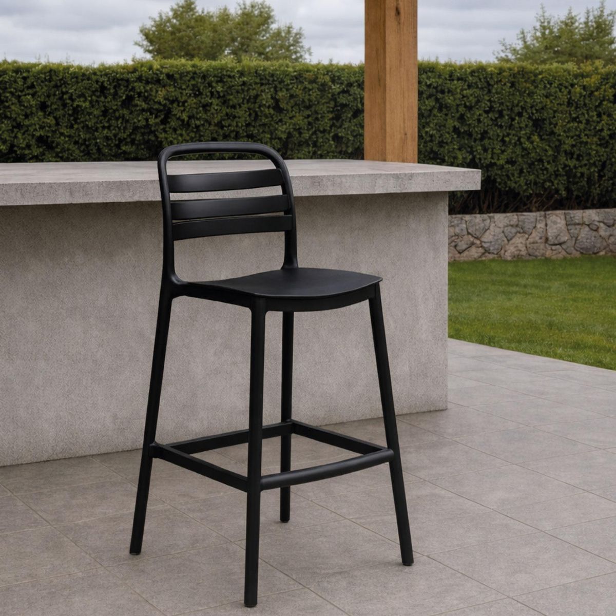 ESCANDINAVIA - Piso Silla taburete alta bar cocina Ragnar 75cm Negra