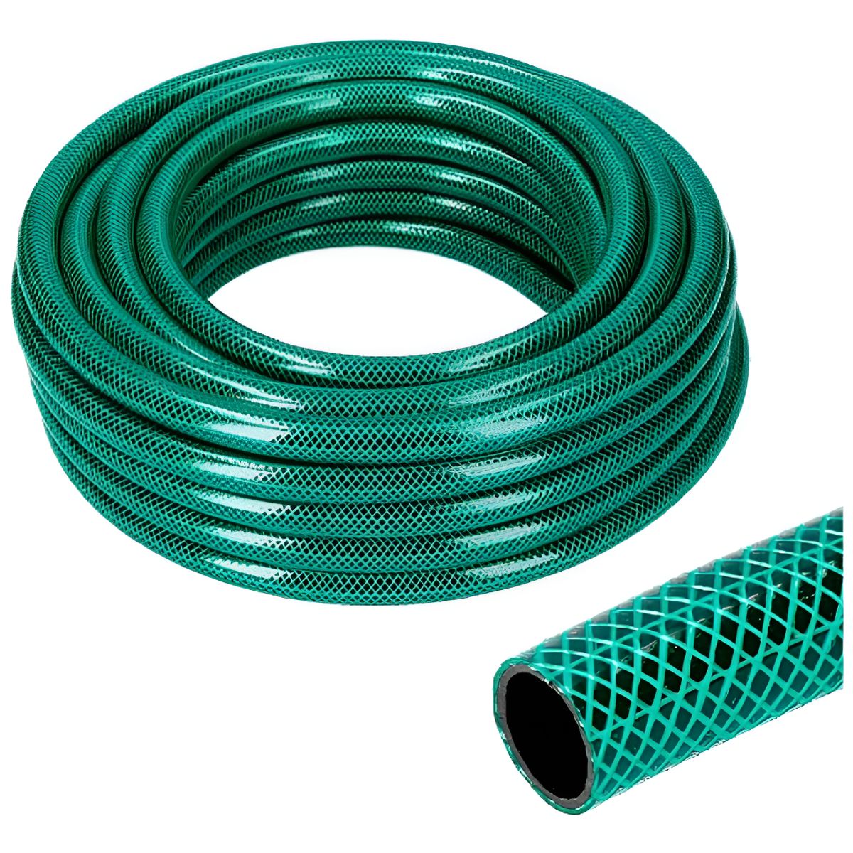 GENERICO - Manguera de Riego 50 Metros 1/2 PVC Reforzado con Aspersor Jardin Alta Presion