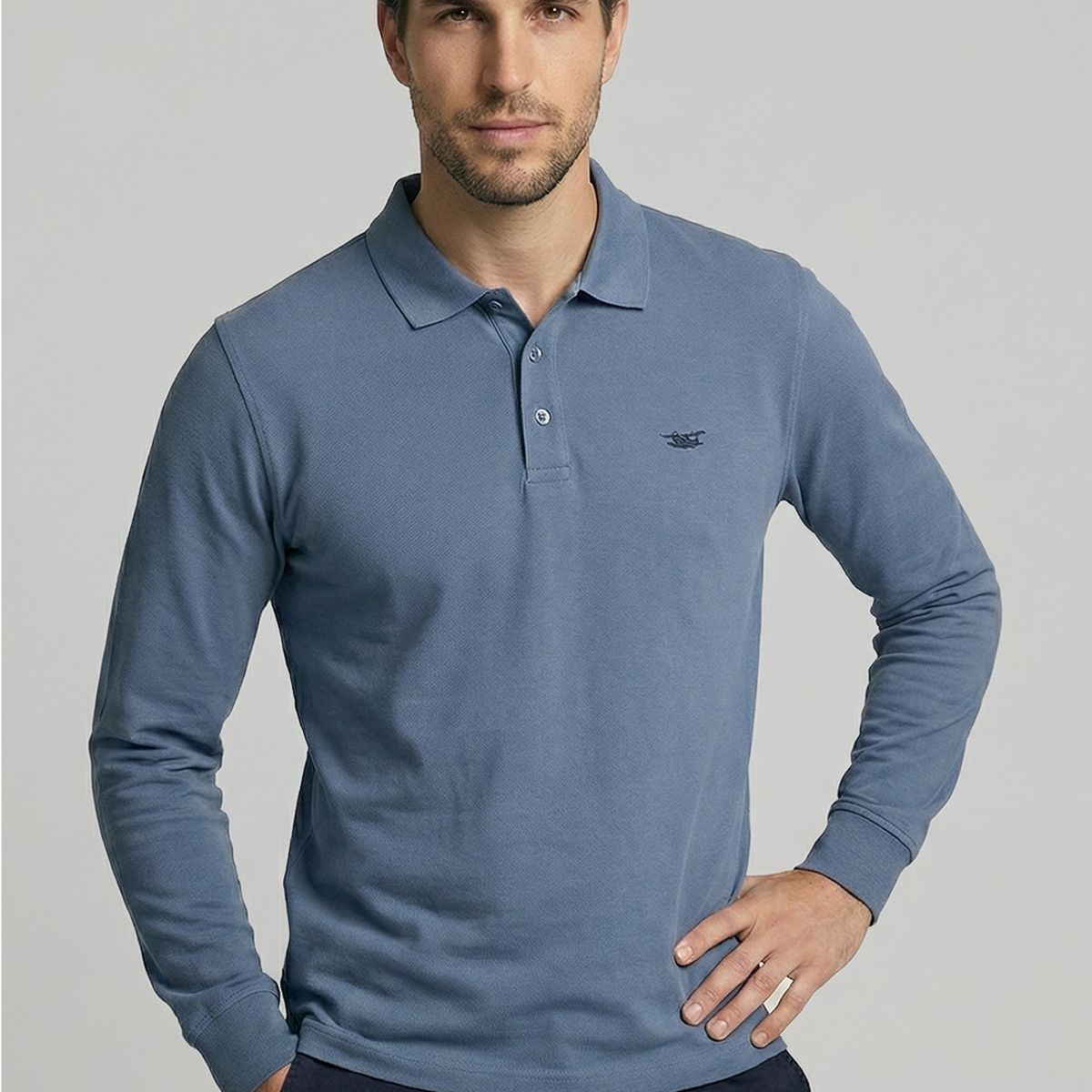 FEROUCH - Poleras Basica Ml Pique Sky Ferouch
