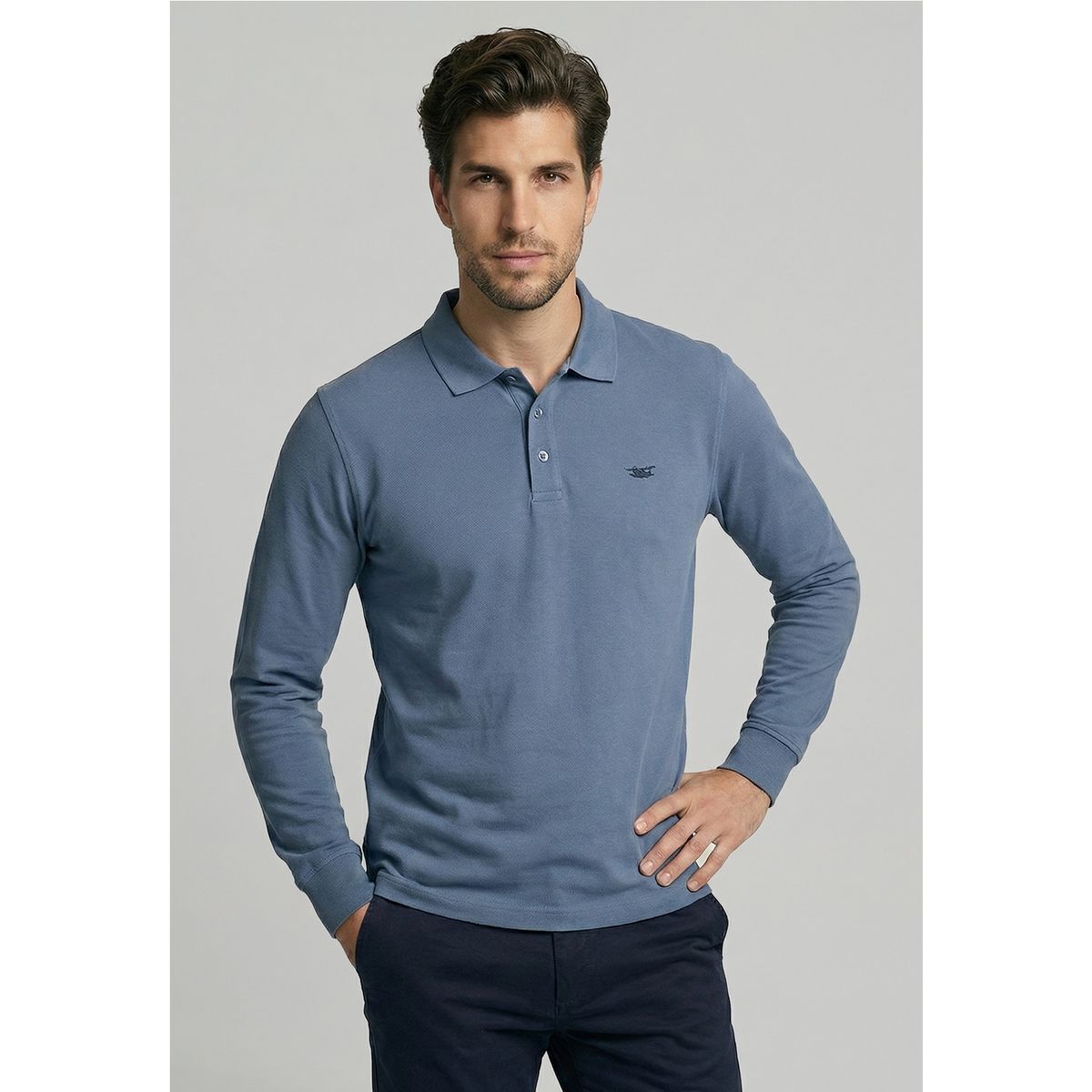 FEROUCH - Poleras Basica Ml Pique Sky Ferouch