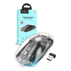 COMPUTECH - Mouse Inalambrico Hoco Gm29 Bt+24g Dual Recargable Color Negro