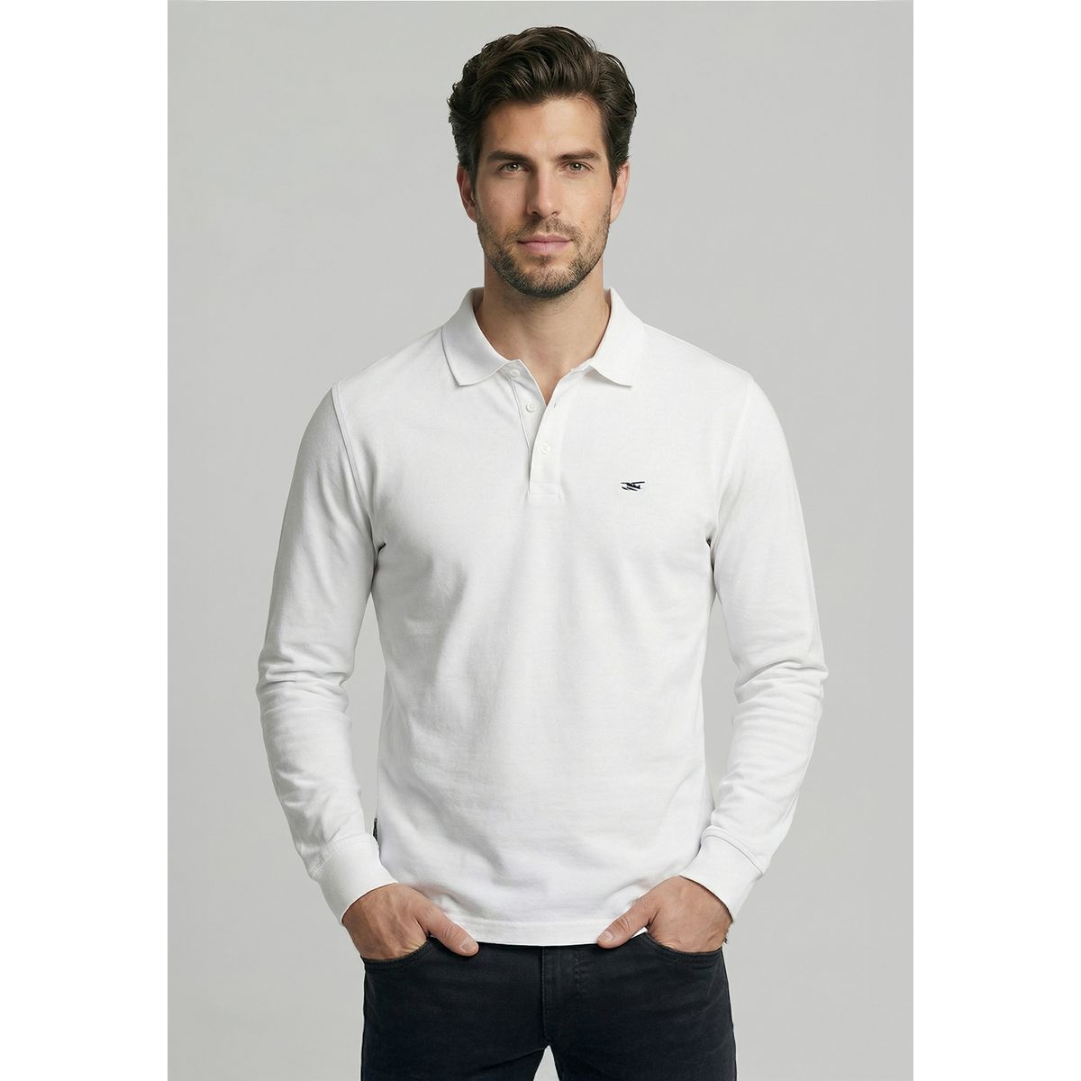 FEROUCH - Poleras Basica Ml Pique White Ferouch