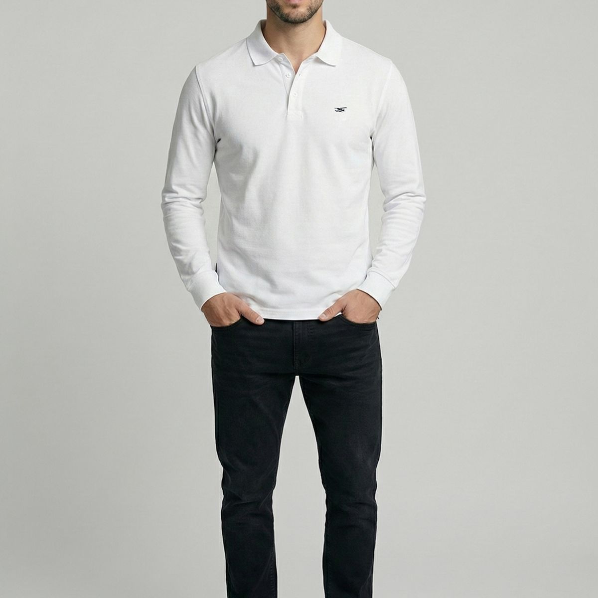 FEROUCH - Poleras Basica Ml Pique White Ferouch