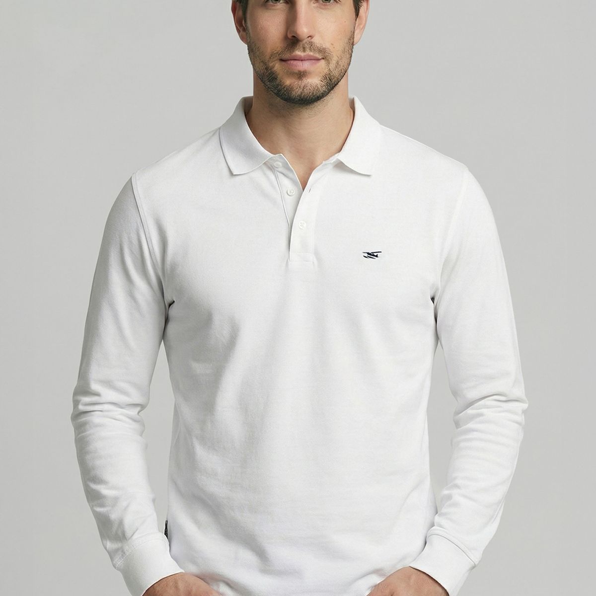 FEROUCH - Poleras Basica Ml Pique White Ferouch