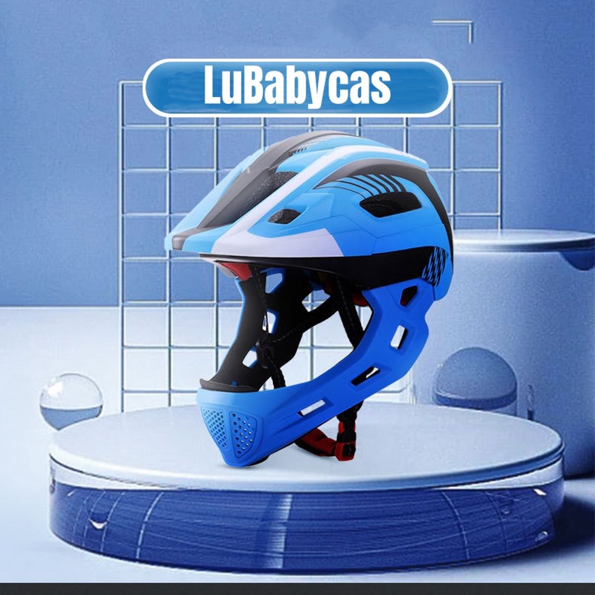 LUBABYCAS - Casco Integral Infantil Bici 2 En 1 Con Luz Neue LuBabycas