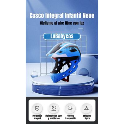 Imagen 2 del producto Casco Integral Infantil Bici 2 En 1 Con Luz Neue