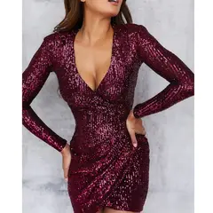 VELVET - Vestido Escote en V Aura Gold