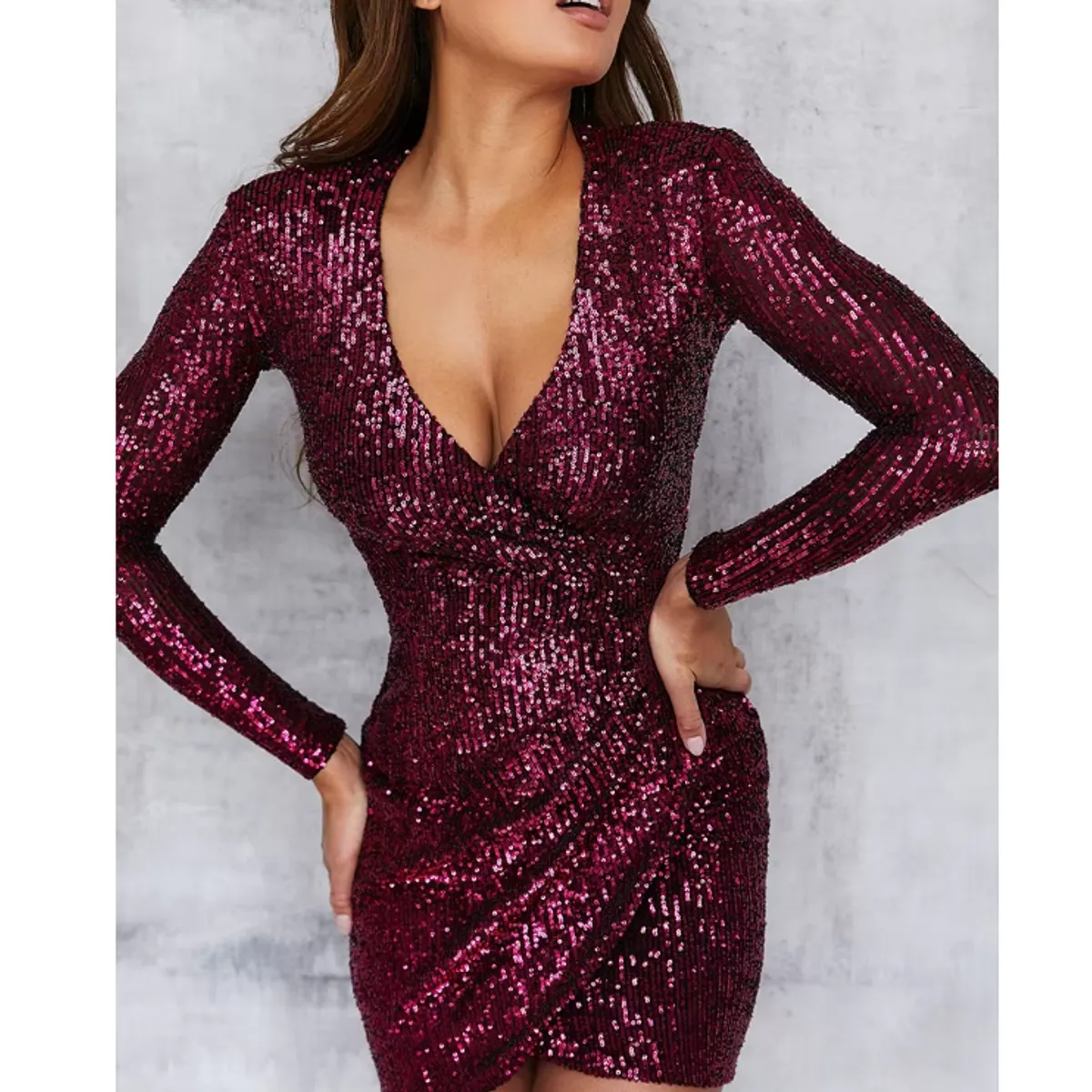 VELVET - Vestido Escote en V Aura Gold