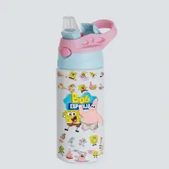 SM - Botella de Agua Bob Esponja 500 ml de Aluminio - Libre de BPA - Infantil y Escolar
