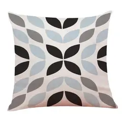 GENERICO - Funda de Cojín Pétalos Gris 45x45 cm Lino Algodón