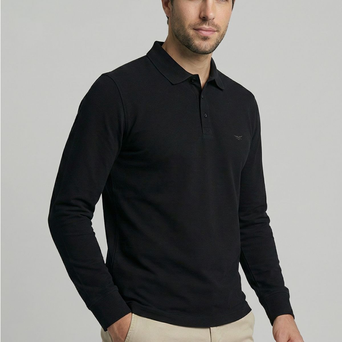 FEROUCH - Poleras Basica Ml Pique Black Ferouch