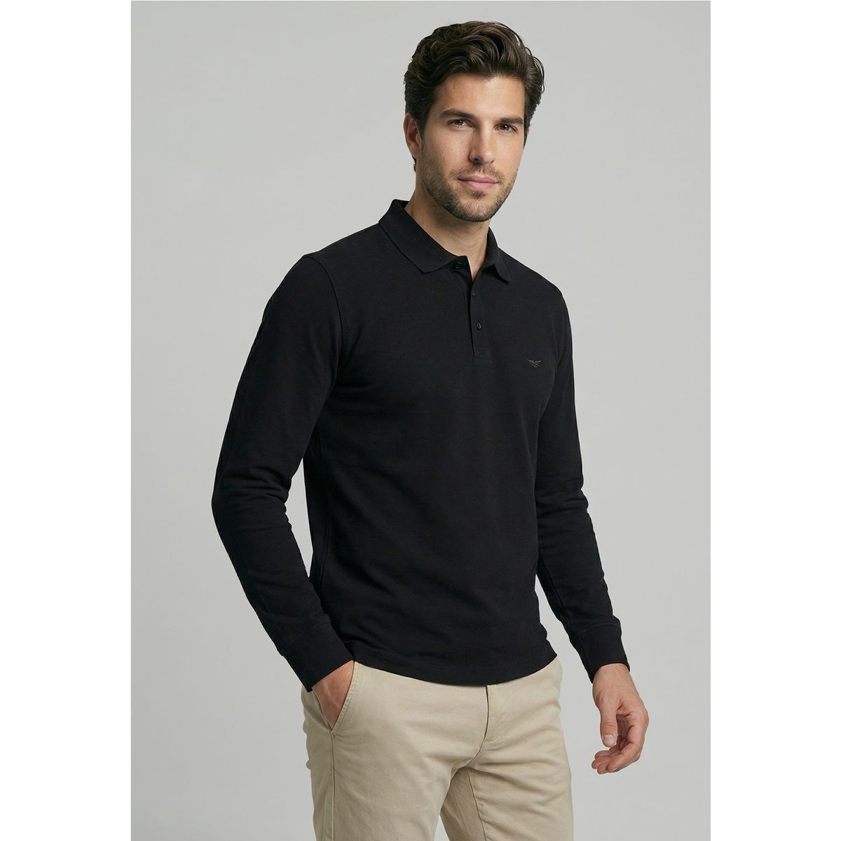 FEROUCH - Poleras Basica Ml Pique Black Ferouch