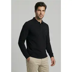 FEROUCH - Poleras Basica Ml Pique Black