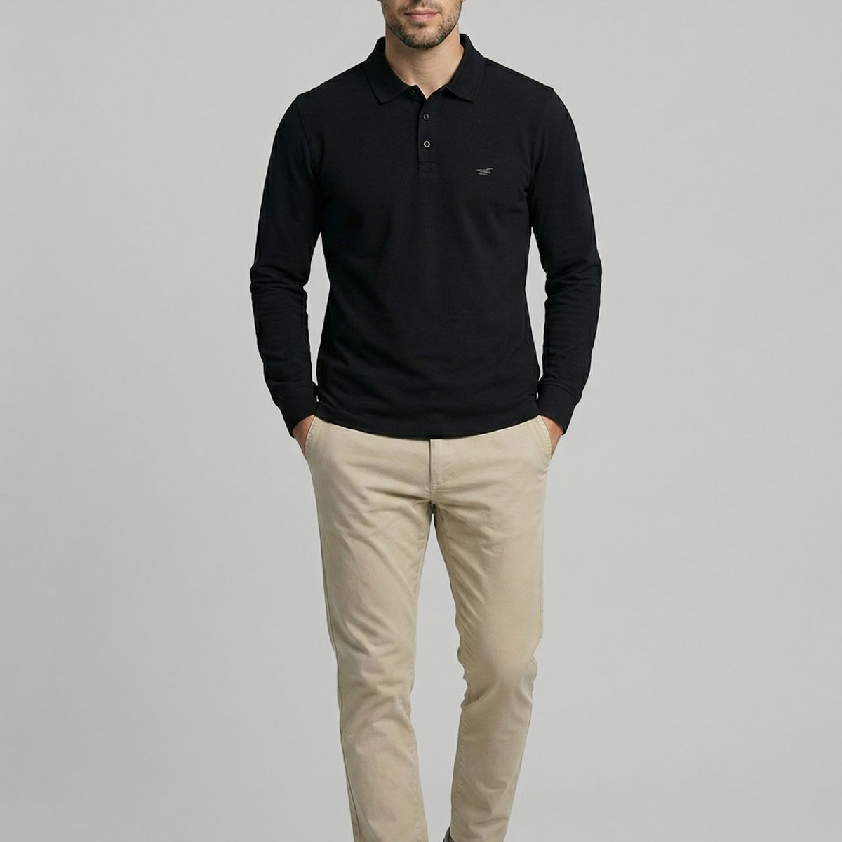 FEROUCH - Poleras Basica Ml Pique Black Ferouch