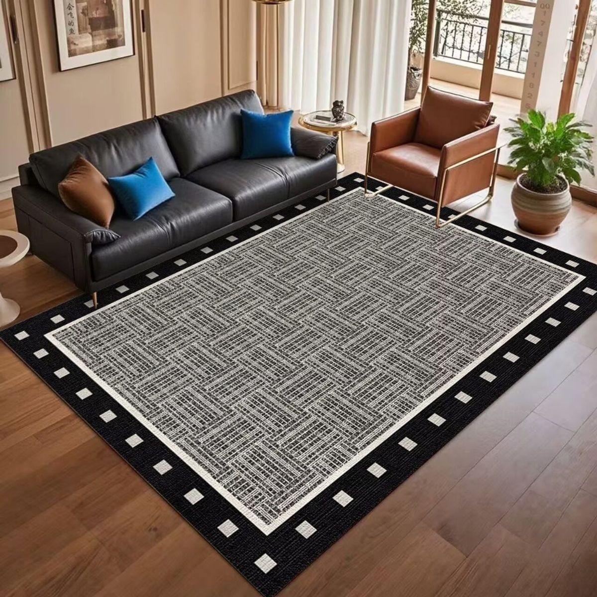 GENERICO - ALFOMBRA PARA SALA DISEÑO GRIS TETRIS ILUSIÓN ÓPTICA 3D JUVENIL 200X240 CMIO