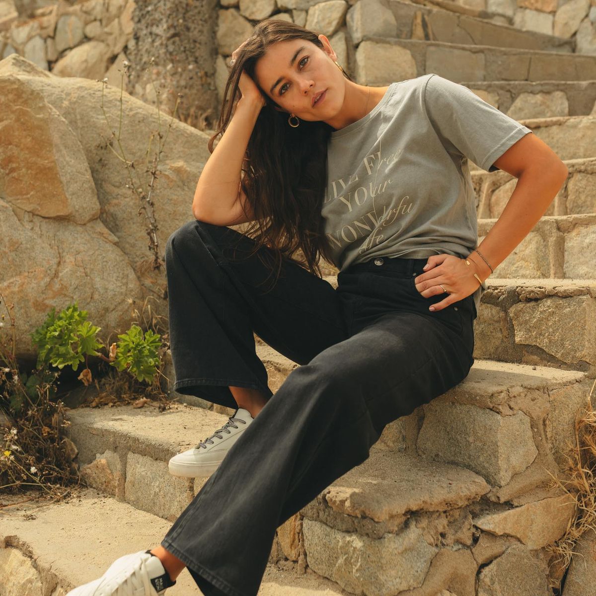 MAUI AND SONS - Pantalon Vayo Negro Mujer Maui And Sons