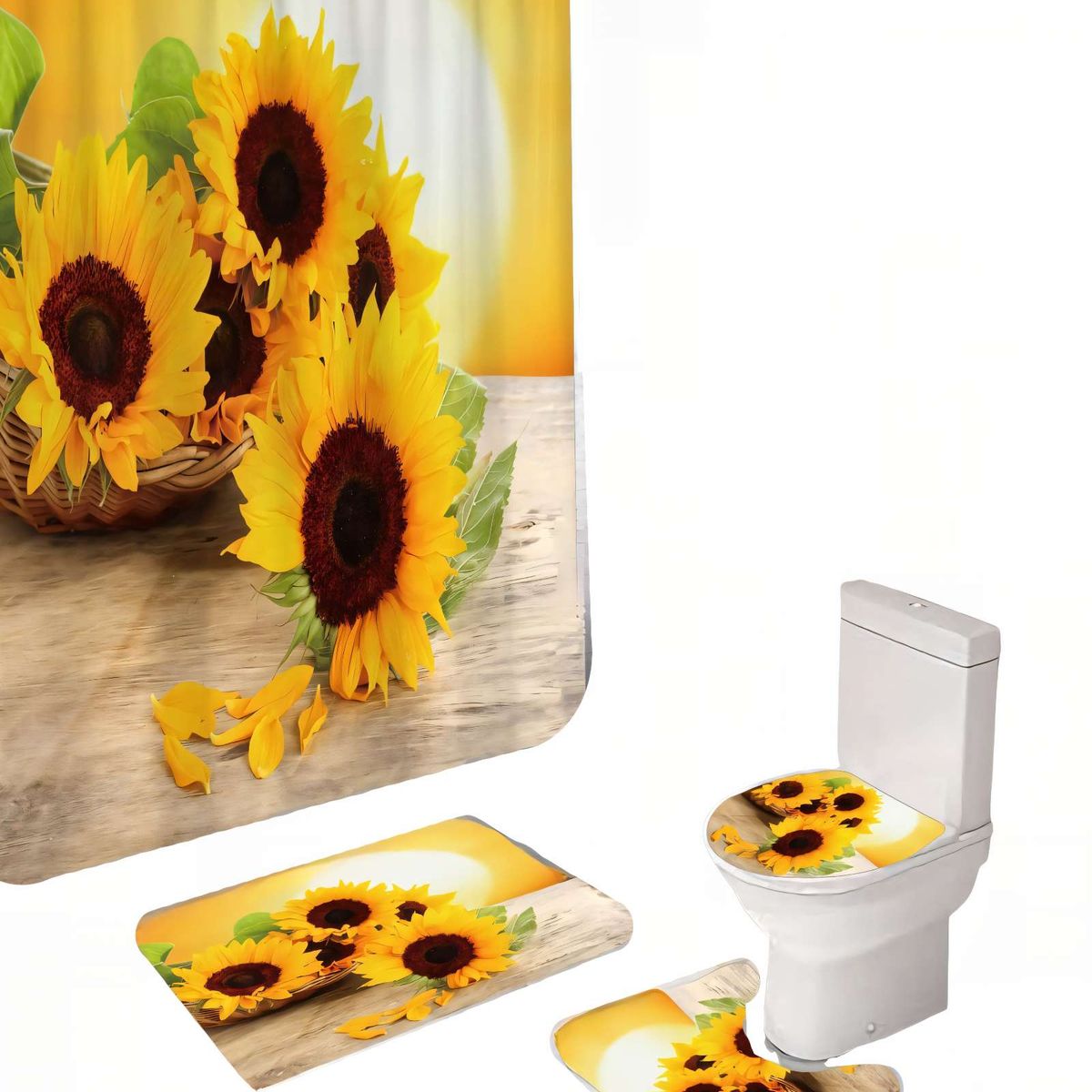 GENERICO - SET DE 4 PIEZAS PARA BAÑO CON ESTAMPADO 17