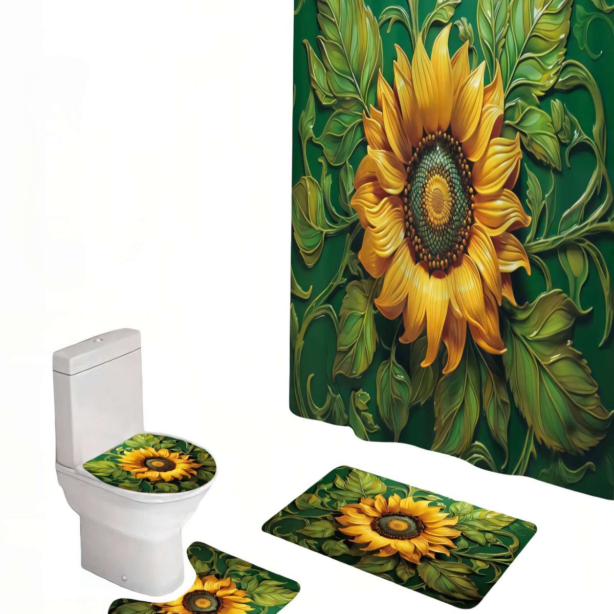 GENERICO - PACK DE 4 PIEZAS PARA BAÑO CON ESTAMPADO 22