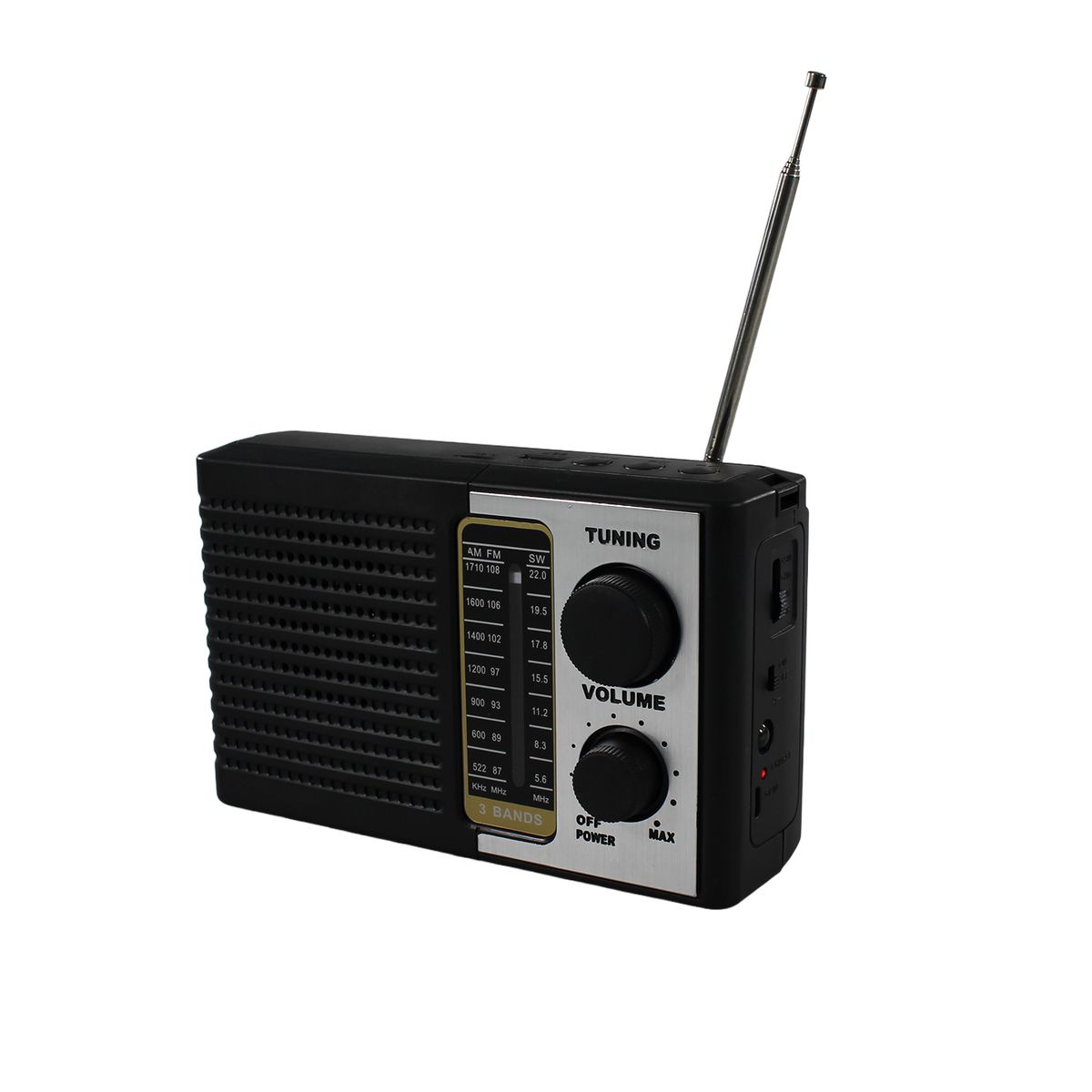 TECNOLAB - Radio Portátil solar AM FM SW 15W LED y USB TL636 Tecnolab