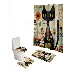 GENERICO - PACK PARA BAÑO DE 4 PIEZAS ESTAMPADAS 4