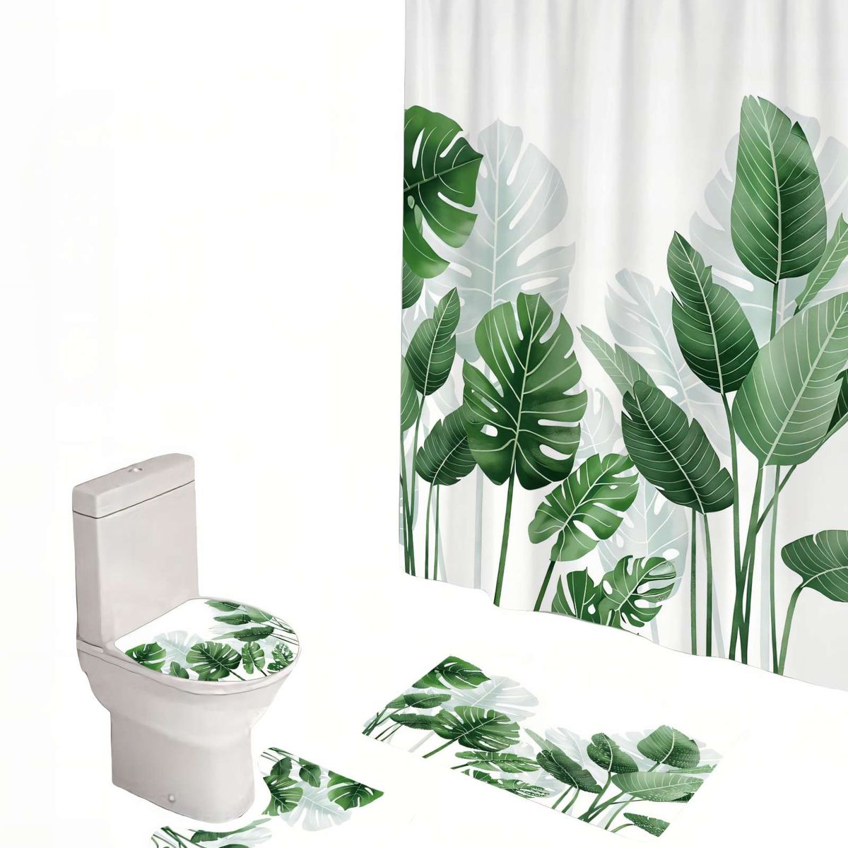 GENERICO - PACK PARA BAÑO DE 4 PIEZAS ESTAMPADAS  9