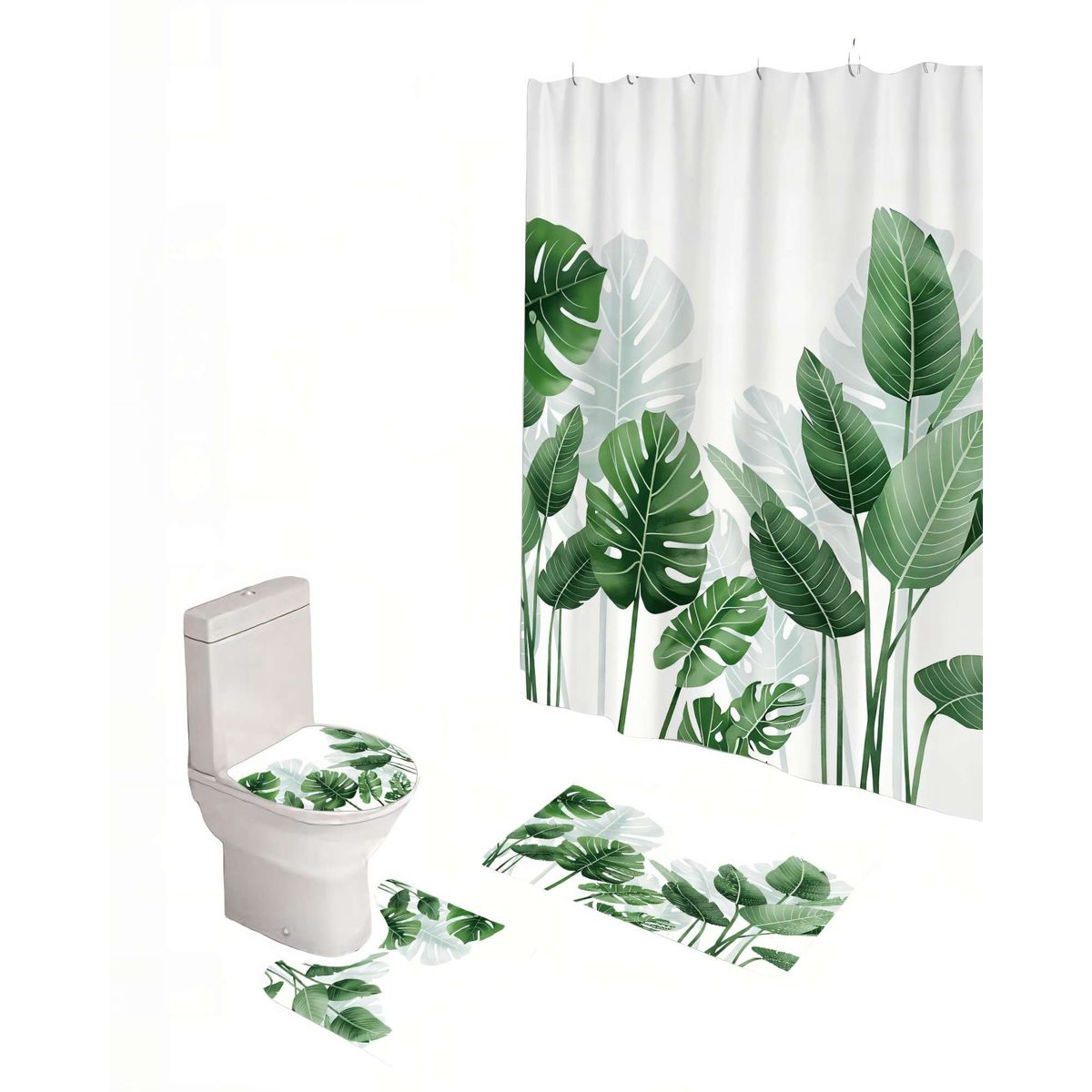 GENERICO - PACK PARA BAÑO DE 4 PIEZAS ESTAMPADAS  9