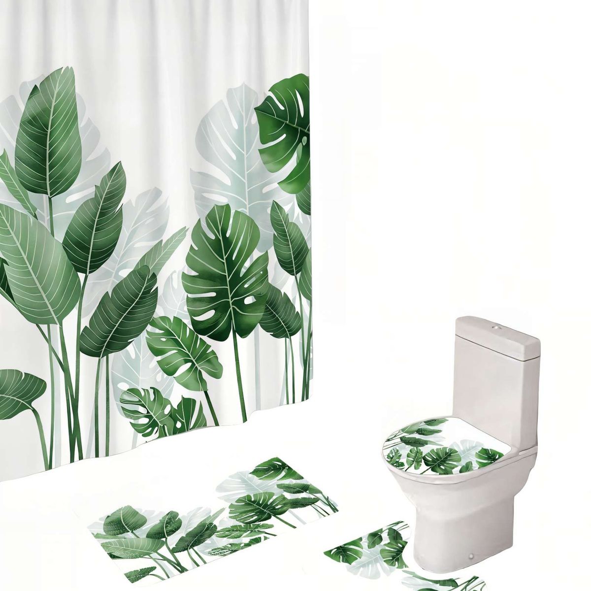 GENERICO - PACK PARA BAÑO DE 4 PIEZAS ESTAMPADAS  9