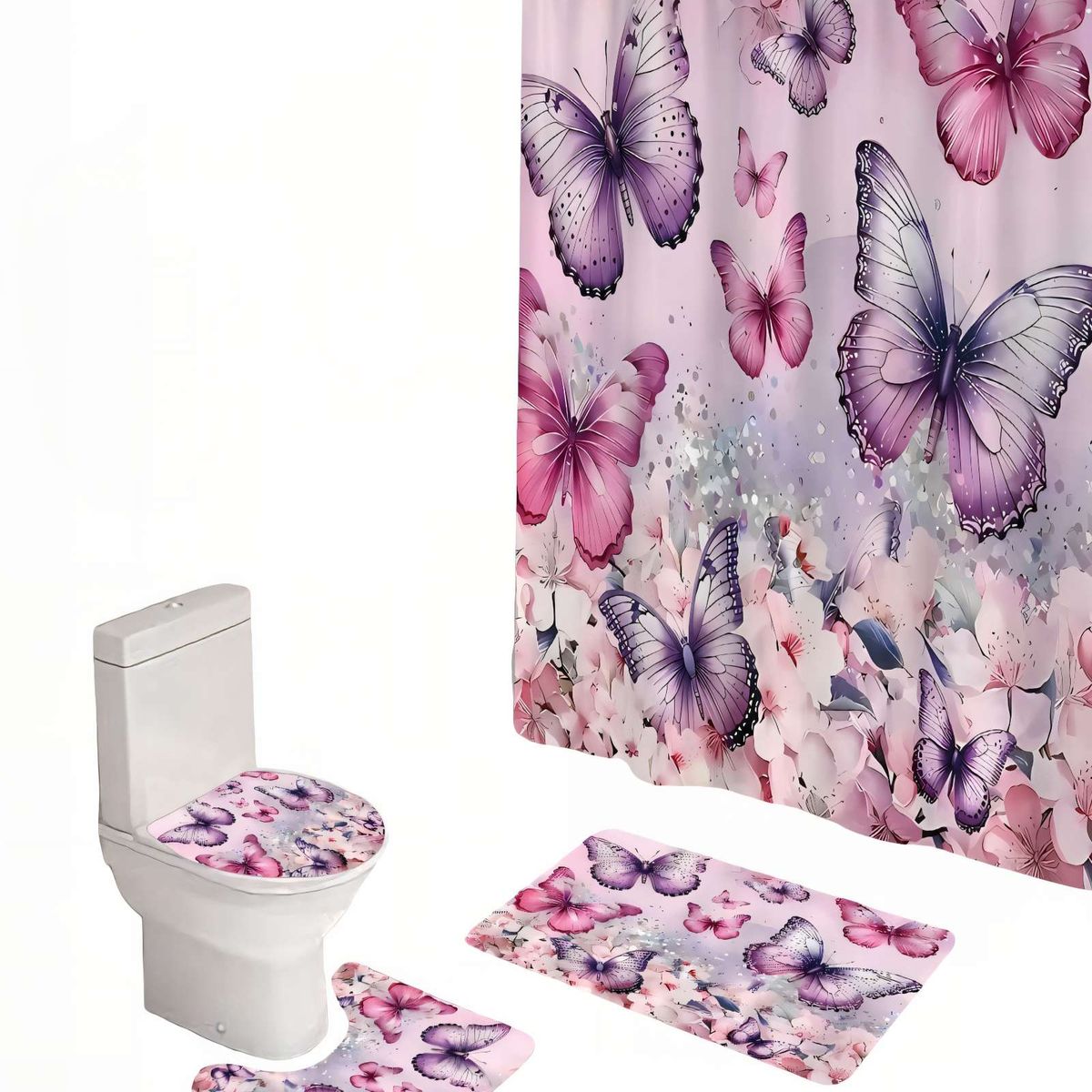 GENERICO - PACK PARA BAÑO DE 4 PIEZAS ESTAMPADAS  10