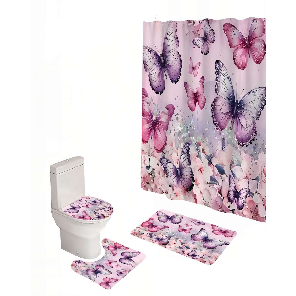 GENERICO - PACK PARA BAÑO DE 4 PIEZAS ESTAMPADAS  10