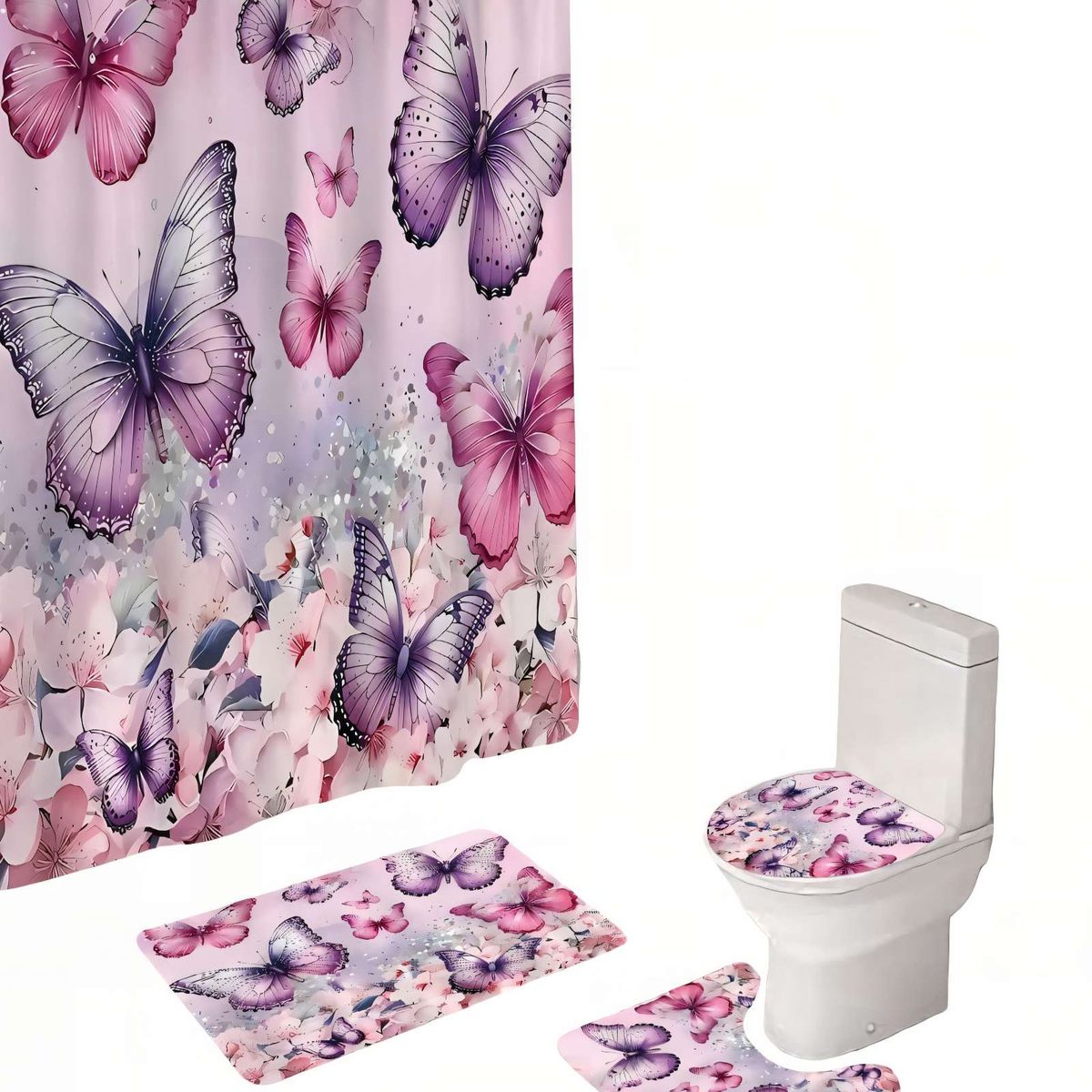GENERICO - PACK PARA BAÑO DE 4 PIEZAS ESTAMPADAS  10