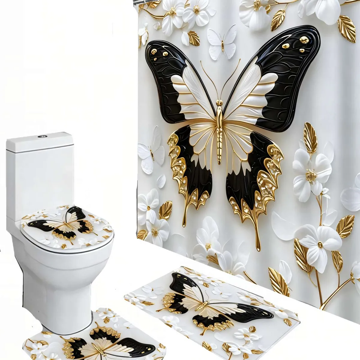 GENERICO - PACK PARA BAÑO DE 4 PIEZAS ESTAMPADAS  13