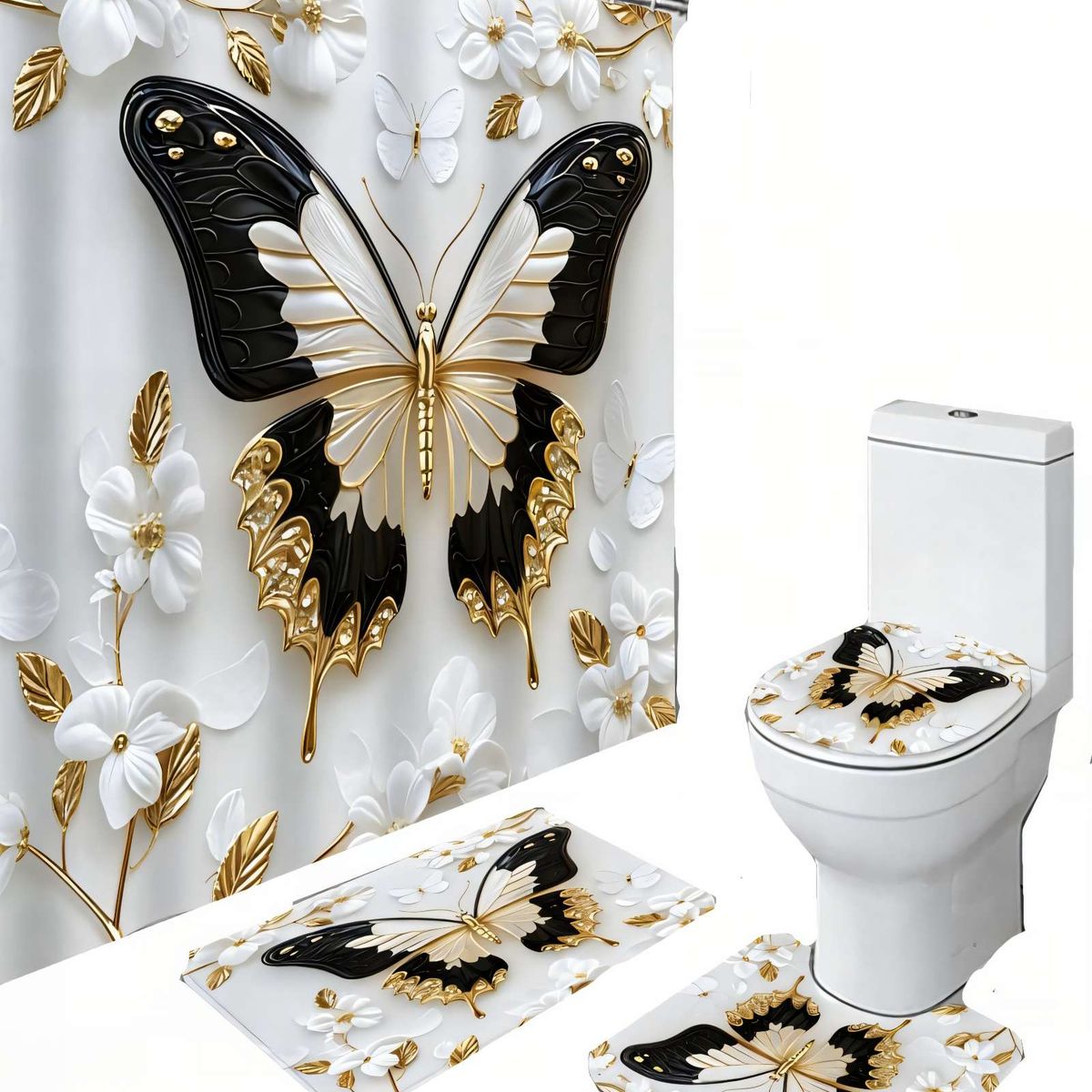 GENERICO - PACK PARA BAÑO DE 4 PIEZAS ESTAMPADAS  13