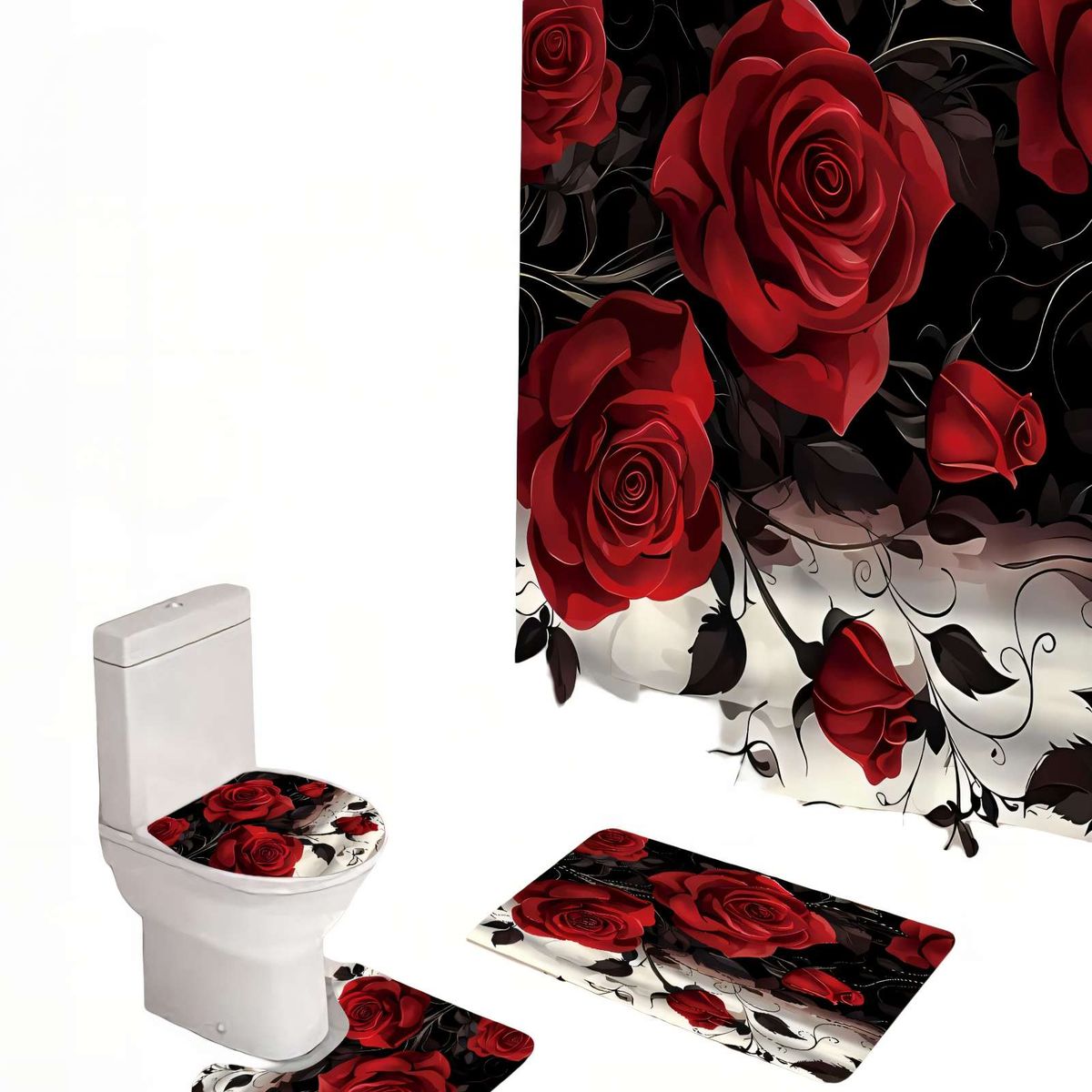 GENERICO - PACK PARA BAÑO DE 4 PIEZAS ESTAMPADAS  20