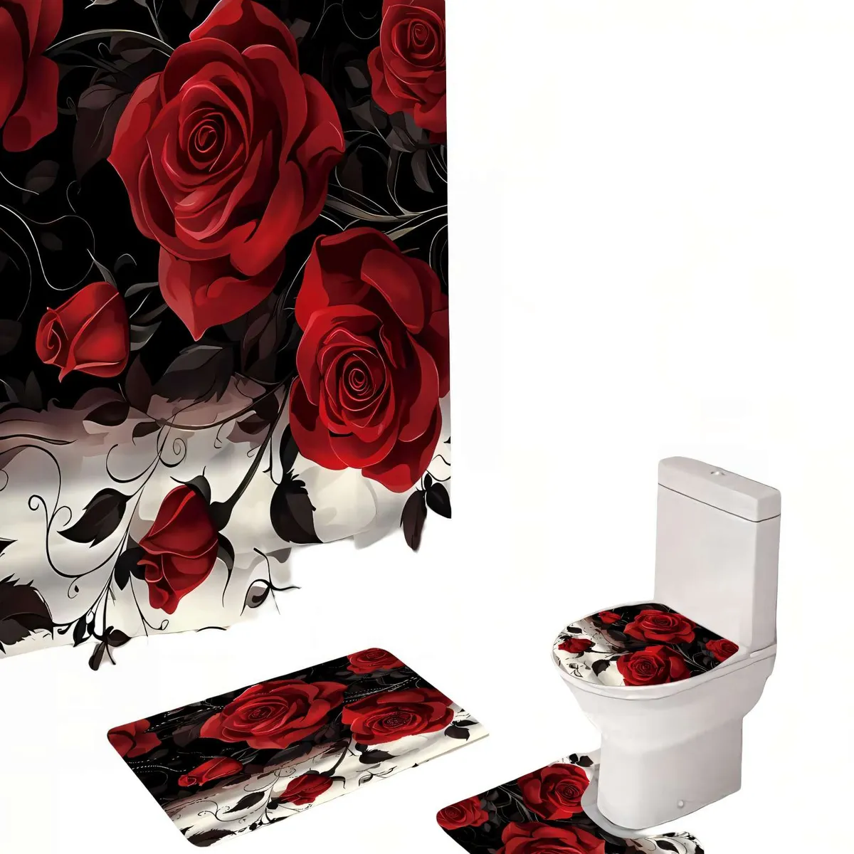GENERICO - PACK PARA BAÑO DE 4 PIEZAS ESTAMPADAS  20