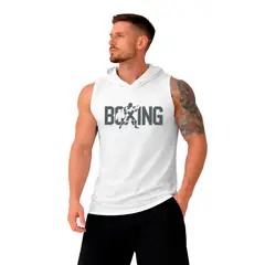 ADEMAN - Polera Musculosa Deportiva Boxeo Sin Mangas Con Capucha