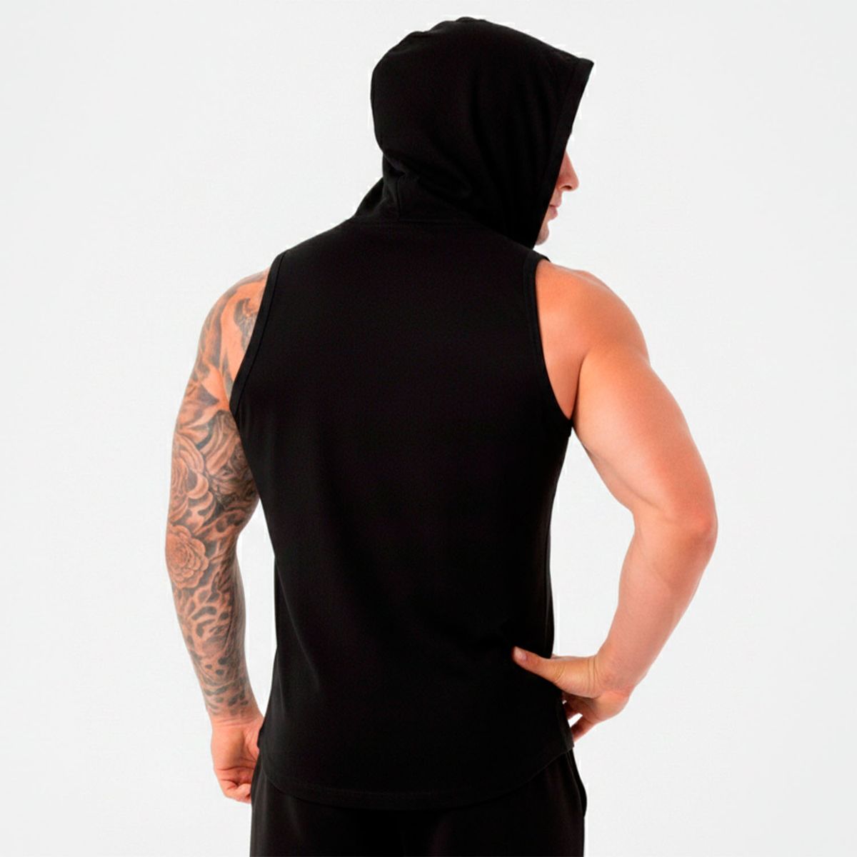 ADEMAN - Polera Musculosa Deportiva Boxeo Sin Mangas Con Capucha