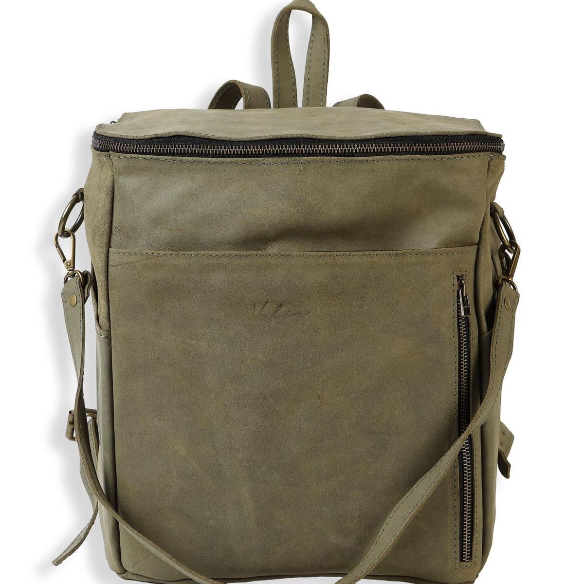 VALIZ - MOCHILA ALFORJA GRANDE VALIZ - 100% CUERO