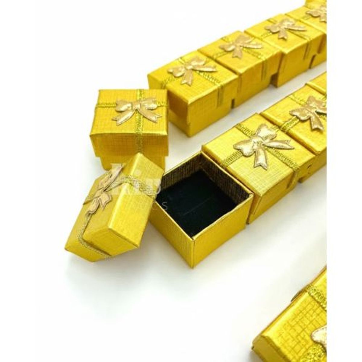 GENERICO - Caja Para Joyas Anillo Dorado 24 Unidades