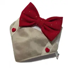 GENERICO - Bandana Crema para perrito Edicion Mi unico San Valentín Corbata roja Talla XS