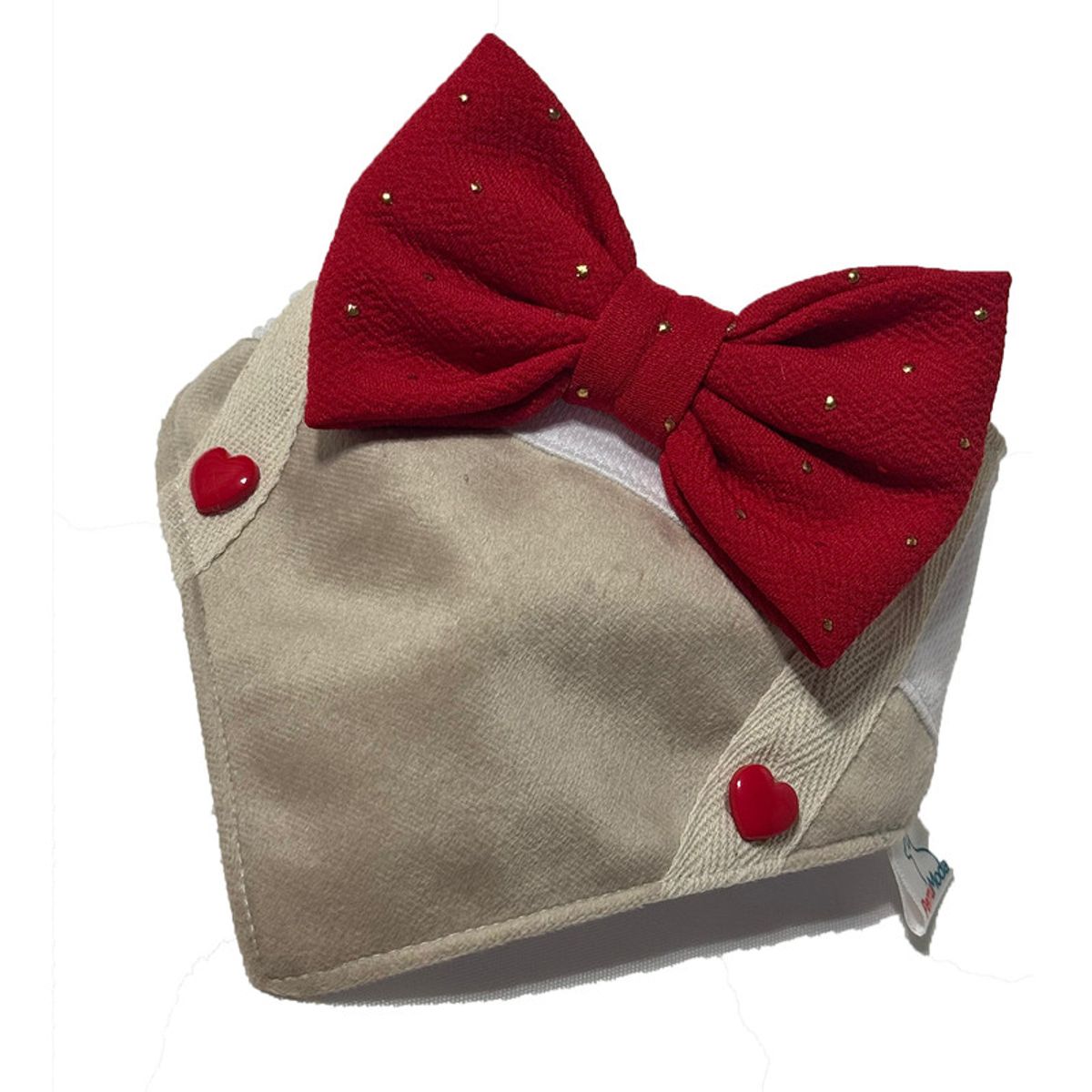 GENERICO - Bandana Crema para perrito Edicion Mi unico San Valentín Corbata roja Talla L
