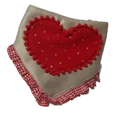 GENERICO - Bandana Crema para perrita Edicion Mi único San Valentín Corazon Rojo Talla XS