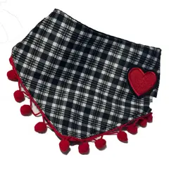 GENERICO - Bandana Cuadrille para perrita Edicion Mi único San Valentín Pompon Talla M