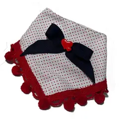 GENERICO - Bandana para perrita Edicion Mi único San Valentín Puntos rojos Pompon Talla XS