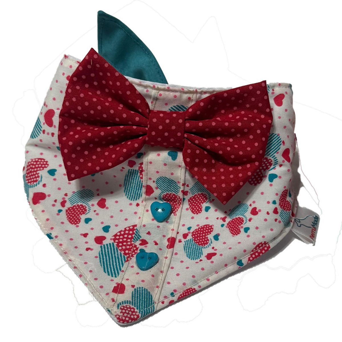 GENERICO - Bandana para perrito Edicion Mi único San Valentín turquesa Corbata  Talla M