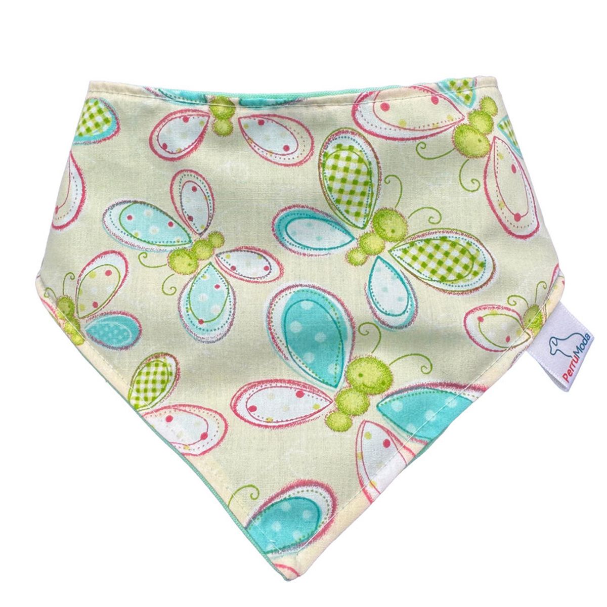 GENERICO - Bandana Estampada Mariposas Verde  Talla S